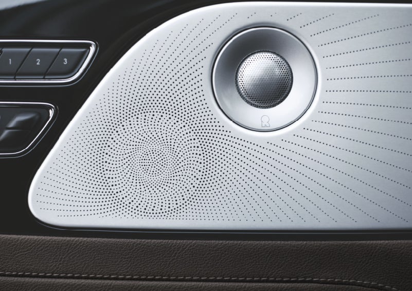 Two speakers of the available audio system are shown in a 2024 Lincoln Aviator® SUV | Hines Park Lincoln in Plymouth MI