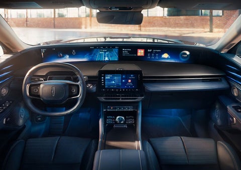 The panoramic display is shown in a 2025 Lincoln Nautilus® SUV. | Hines Park Lincoln in Plymouth MI