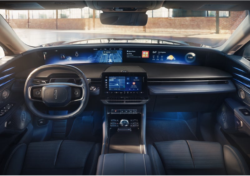 The panoramic display is shown in a 2026 Lincoln Nautilus® SUV. | Hines Park Lincoln in Plymouth MI