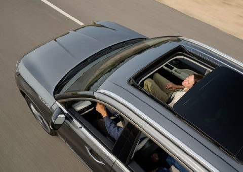 The available panoramic Vista Roof® of a 2027 Lincoln Aviator® SUV is open. | Hines Park Lincoln in Plymouth MI