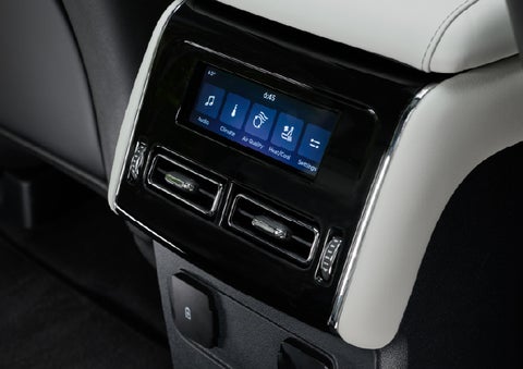 The second row touch screen displays audio and temperature control settings. | Hines Park Lincoln in Plymouth MI